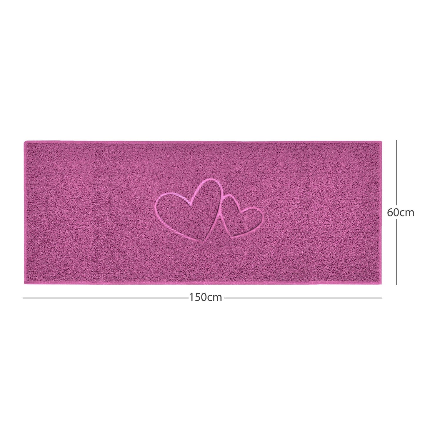 "Double Heart" Embossed Loofah Textured Spaghetti Doormat - plants - express.com