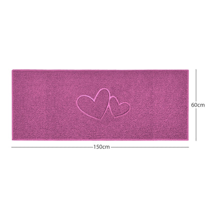 "Double Heart" Embossed Loofah Textured Spaghetti Doormat - plants - express.com