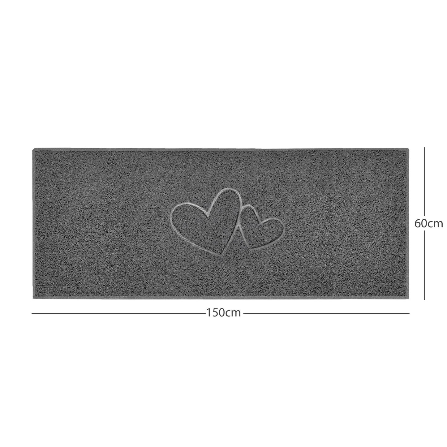 "Double Heart" Embossed Loofah Textured Spaghetti Doormat - plants - express.com