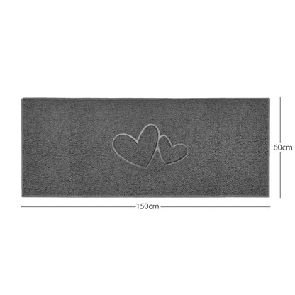 "Double Heart" Embossed Loofah Textured Spaghetti Doormat - plants - express.com