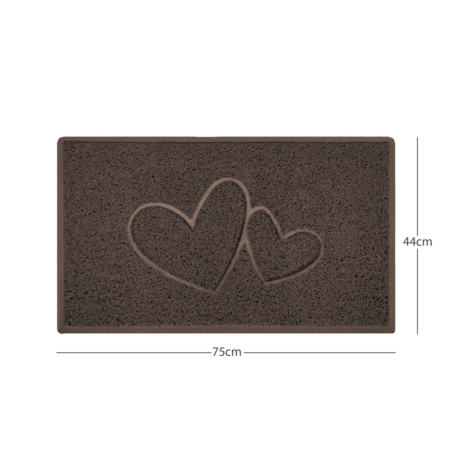 "Double Heart" Embossed Loofah Textured Spaghetti Doormat - plants - express.com