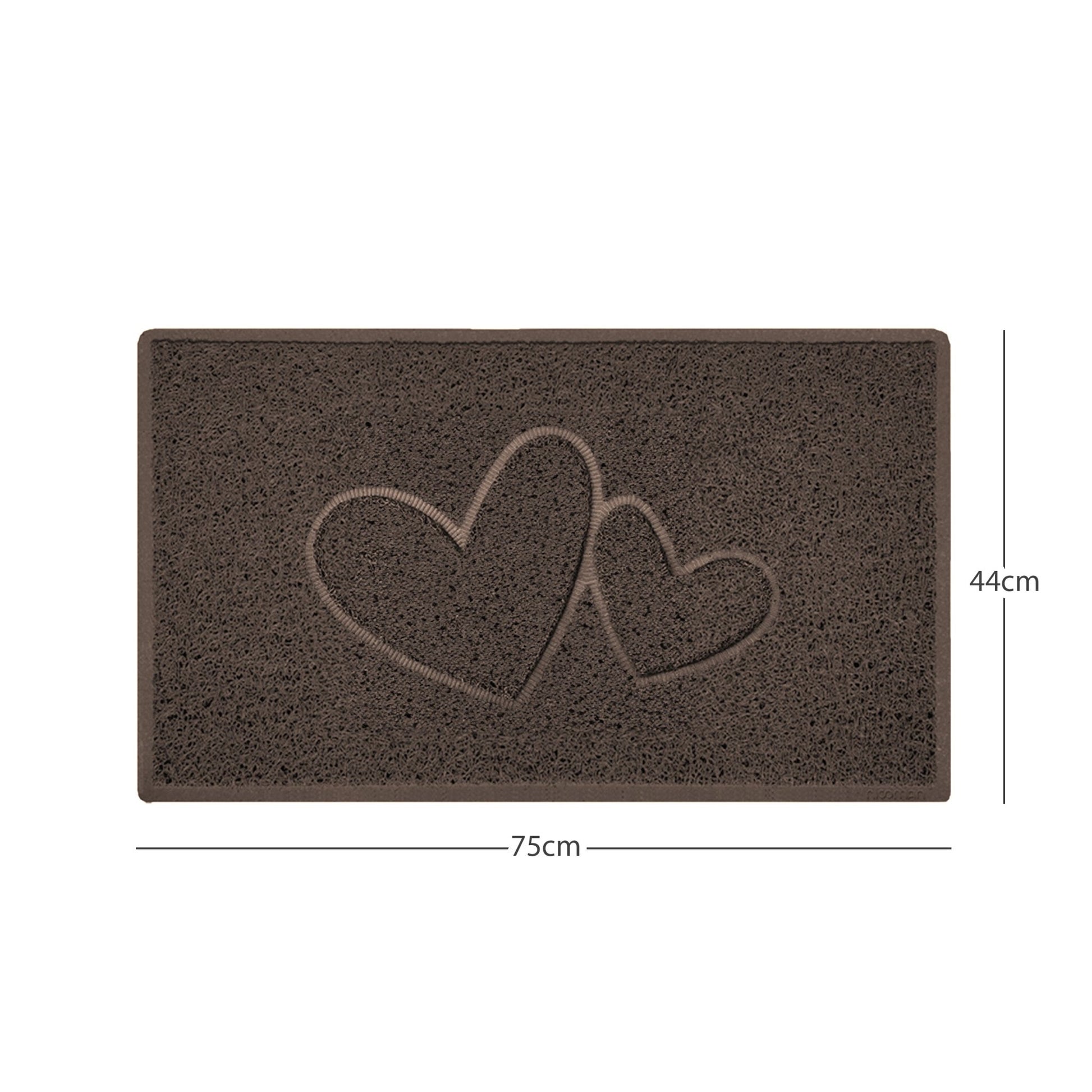 "Double Heart" Embossed Loofah Textured Spaghetti Doormat - plants - express.com