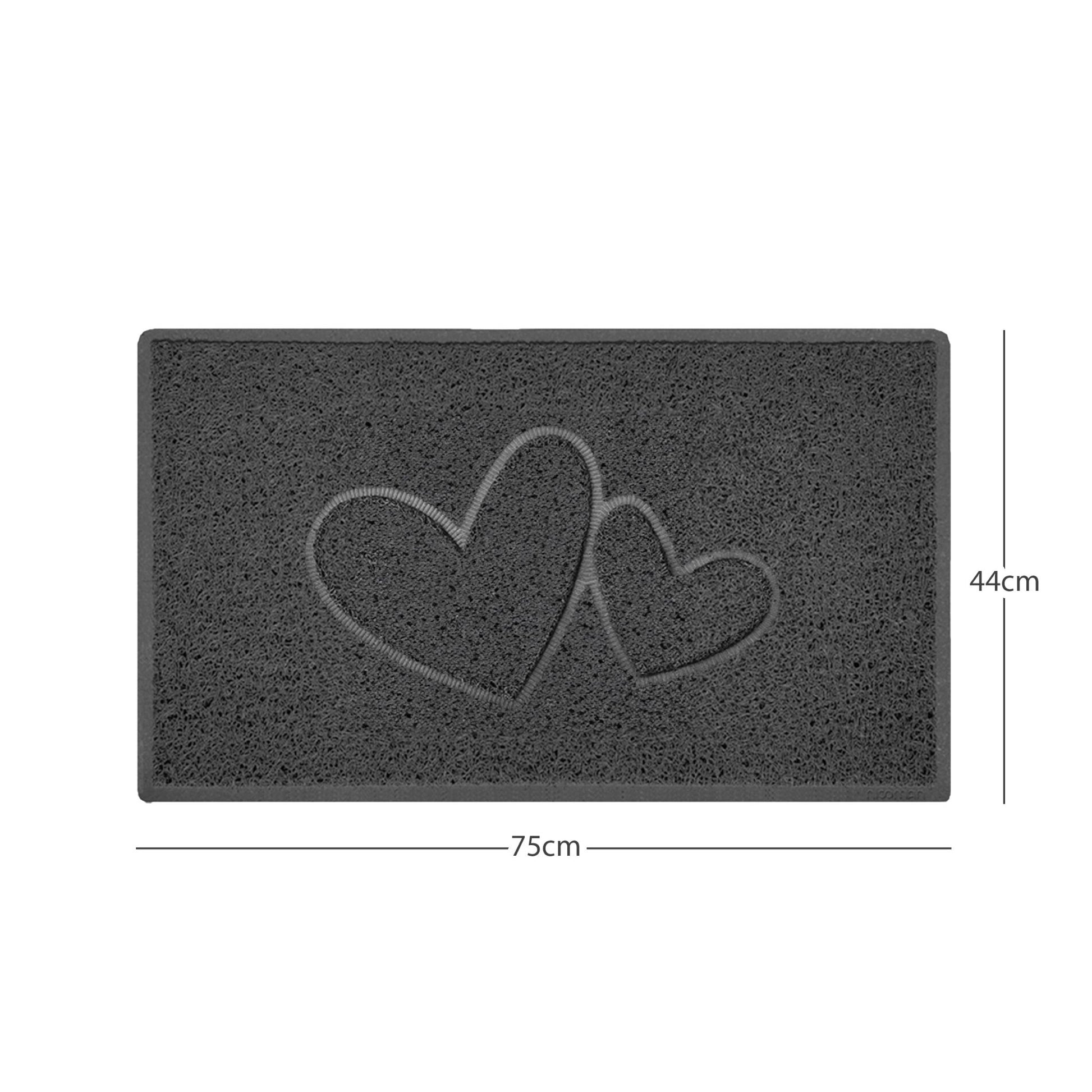 "Double Heart" Embossed Loofah Textured Spaghetti Doormat - plants - express.com