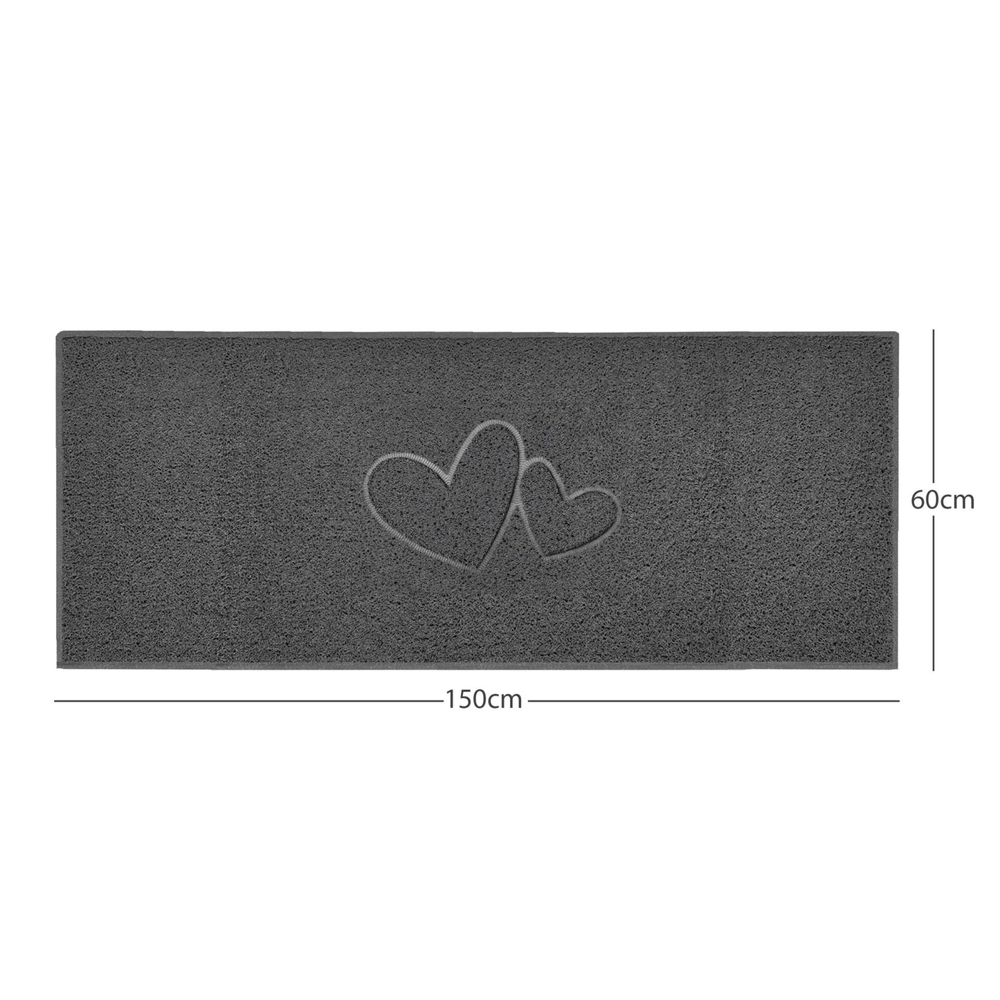 "Double Heart" Embossed Loofah Textured Spaghetti Doormat - plants - express.com