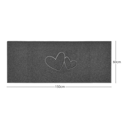 "Double Heart" Embossed Loofah Textured Spaghetti Doormat - plants - express.com