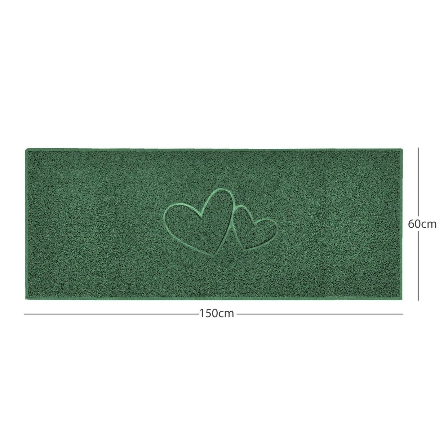 "Double Heart" Embossed Loofah Textured Spaghetti Doormat - plants - express.com