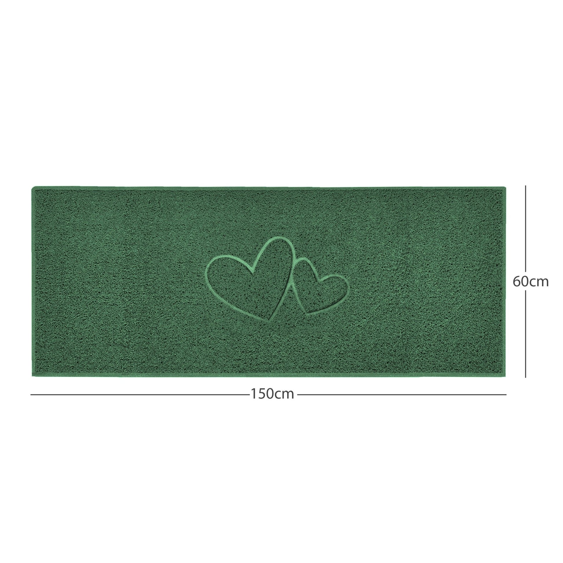 "Double Heart" Embossed Loofah Textured Spaghetti Doormat - plants - express.com