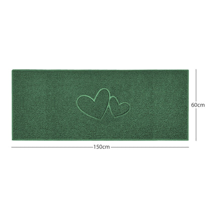 "Double Heart" Embossed Loofah Textured Spaghetti Doormat - plants - express.com