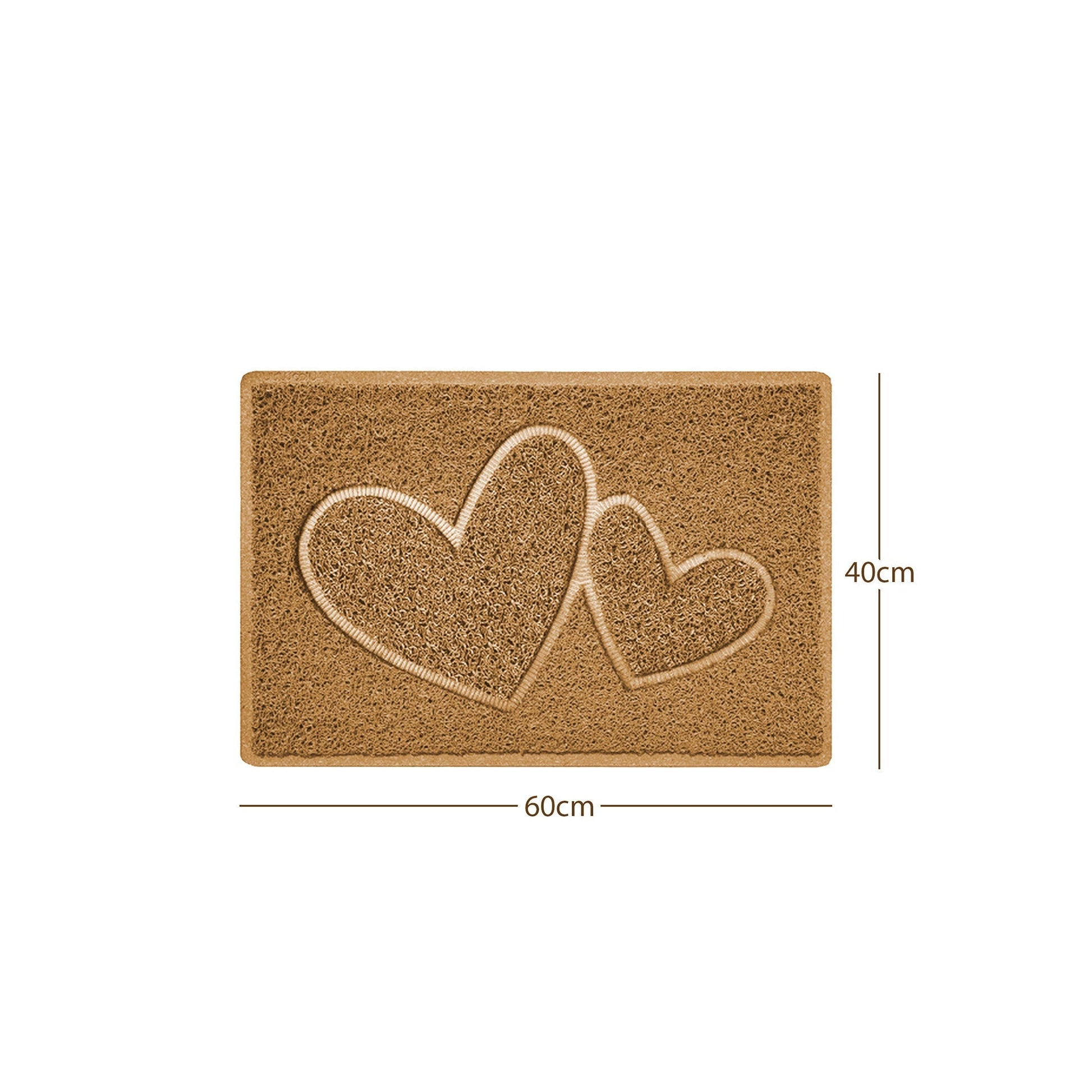 "Double Heart" Embossed Loofah Textured Spaghetti Doormat - plants - express.com