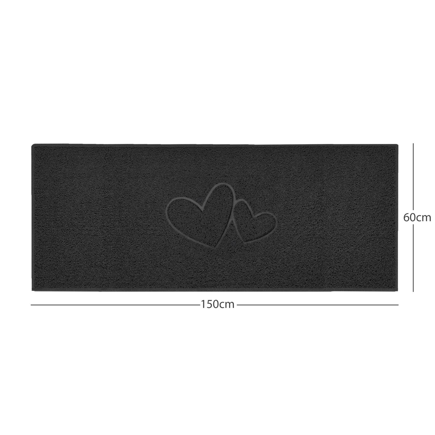 "Double Heart" Embossed Loofah Textured Spaghetti Doormat - plants - express.com