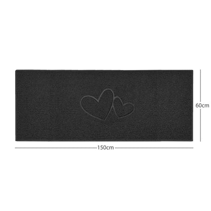 "Double Heart" Embossed Loofah Textured Spaghetti Doormat - plants - express.com