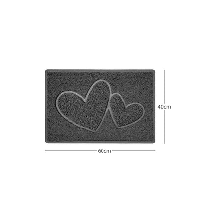 "Double Heart" Embossed Loofah Textured Spaghetti Doormat - plants - express.com