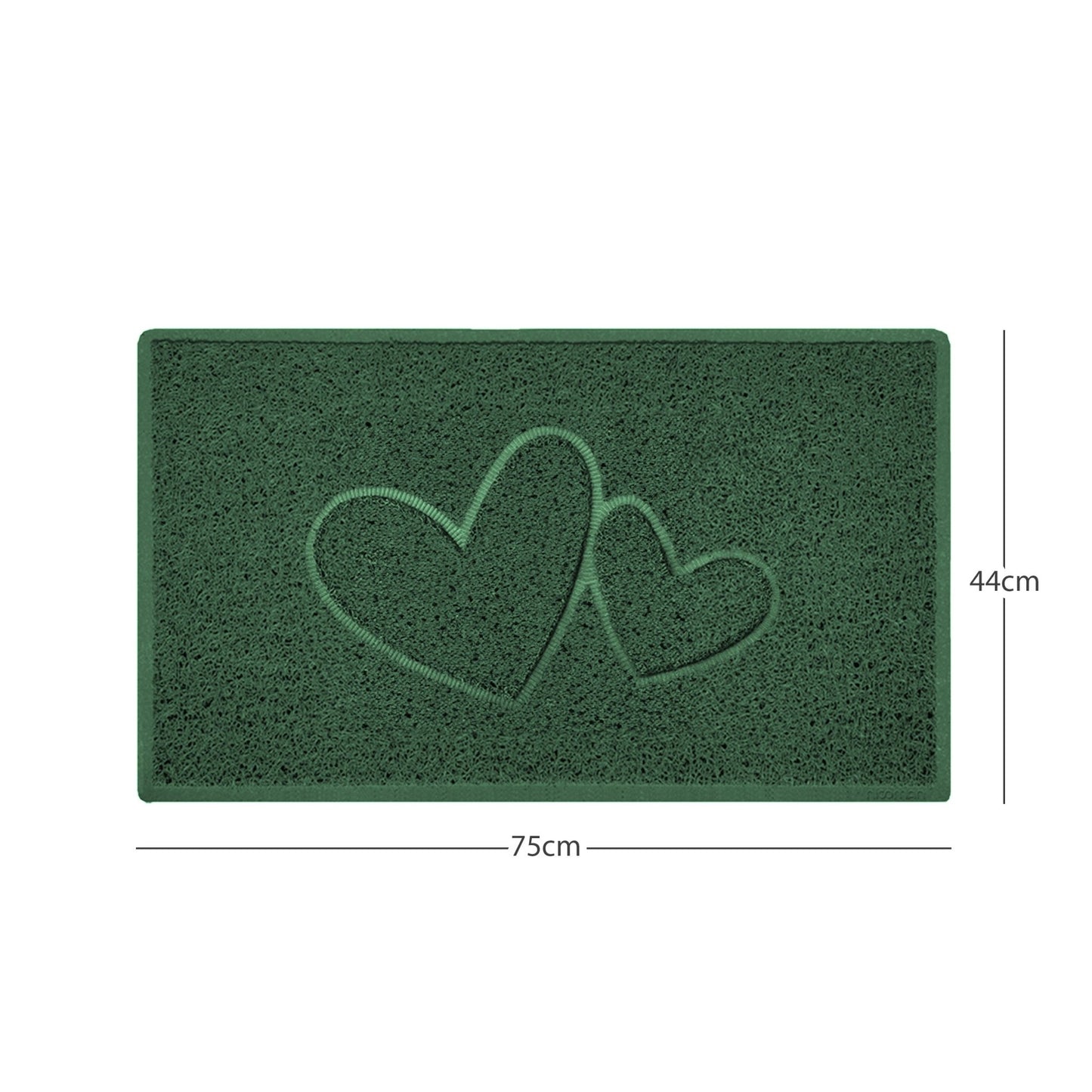 "Double Heart" Embossed Loofah Textured Spaghetti Doormat - plants - express.com