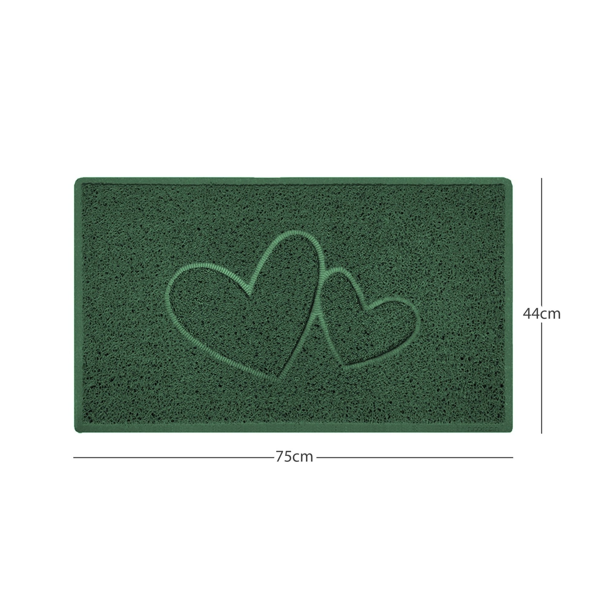 "Double Heart" Embossed Loofah Textured Spaghetti Doormat - plants - express.com