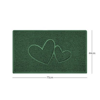 "Double Heart" Embossed Loofah Textured Spaghetti Doormat - plants - express.com