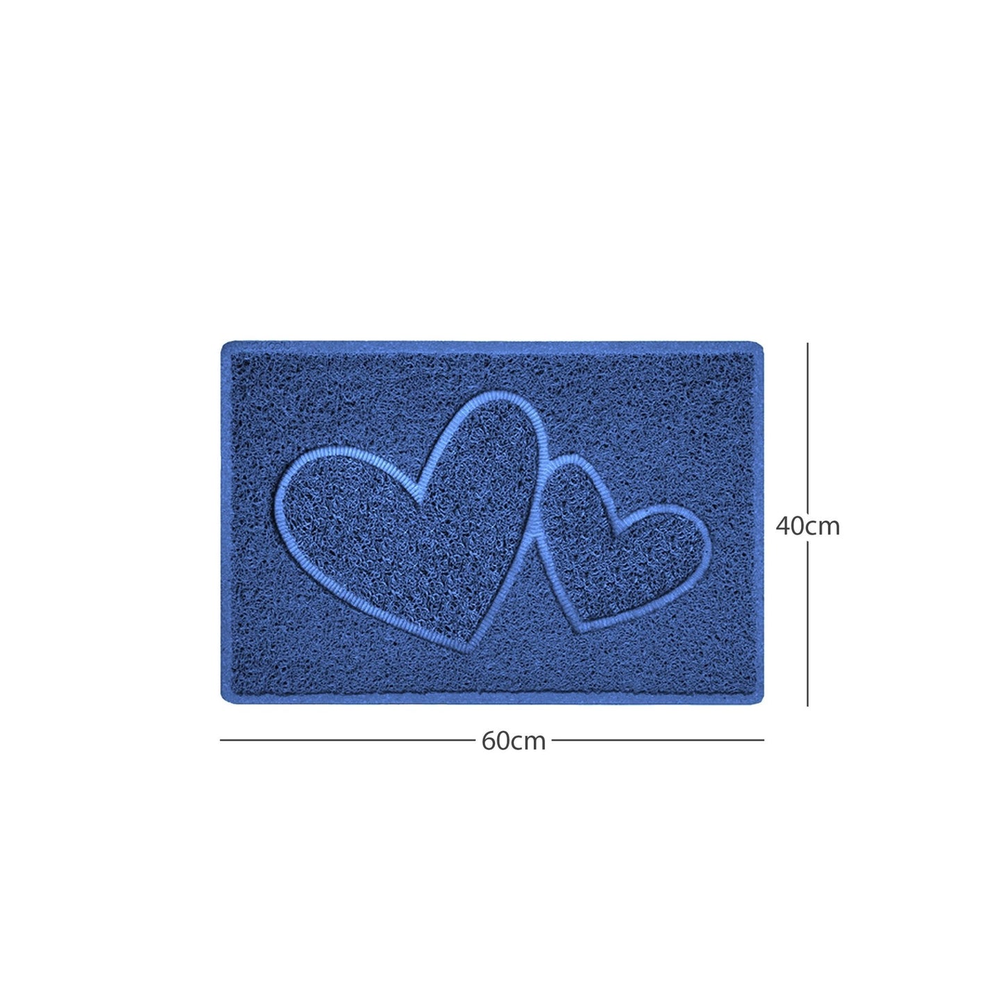 "Double Heart" Embossed Loofah Textured Spaghetti Doormat - plants - express.com