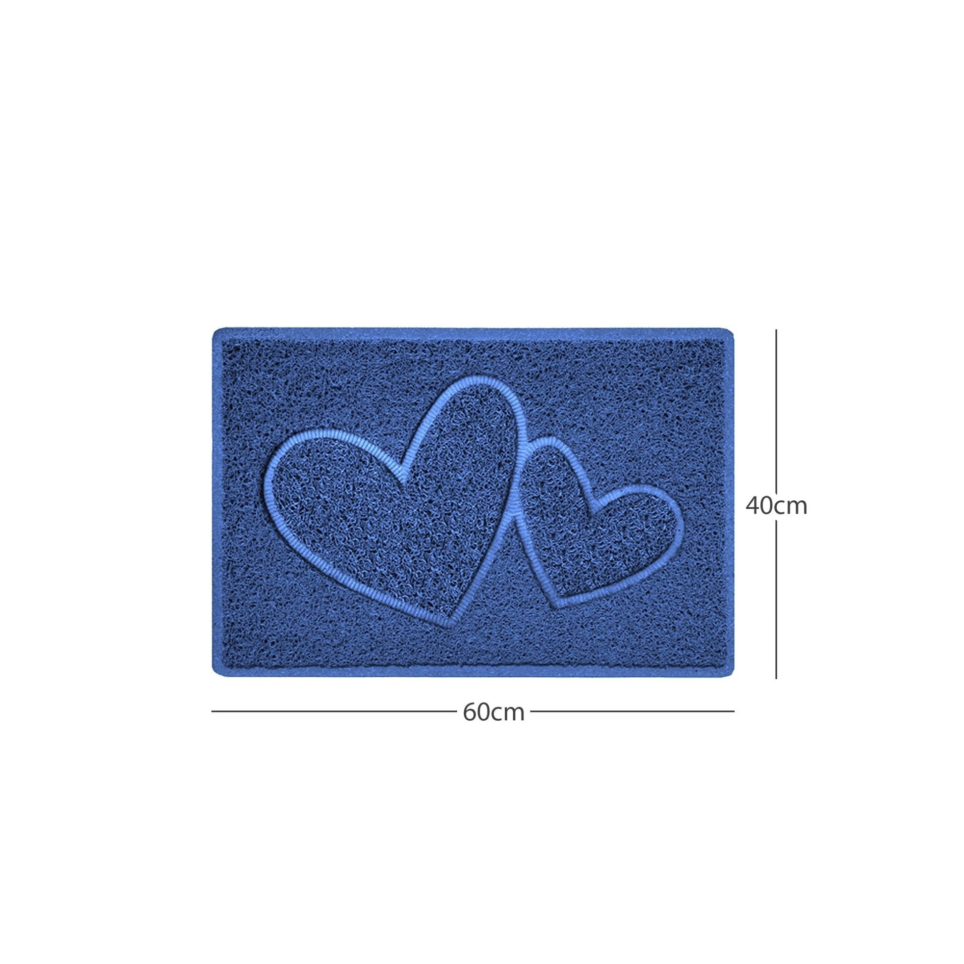 "Double Heart" Embossed Loofah Textured Spaghetti Doormat - plants - express.com