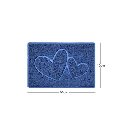 "Double Heart" Embossed Loofah Textured Spaghetti Doormat - plants - express.com