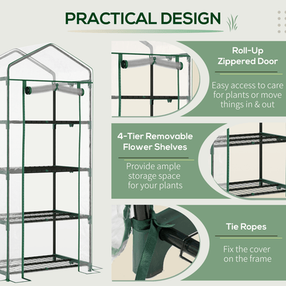 Durable Mini Greenhouse with 4 Shelves - Perfect for Hobby Gardeners! - plants - express.com