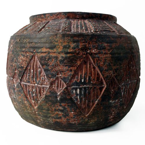 Elegance Redefined: 27cm Aztec Diamond Hand - Finished Large Planter - plants - express.com