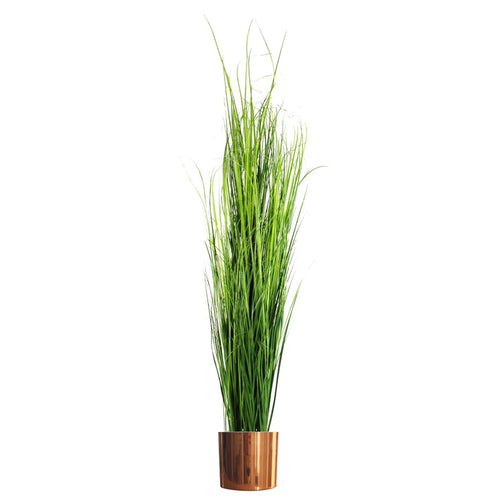 Elegant 130cm Artificial Onion Grass in Stylish Copper Metal Planter - plants - express.com