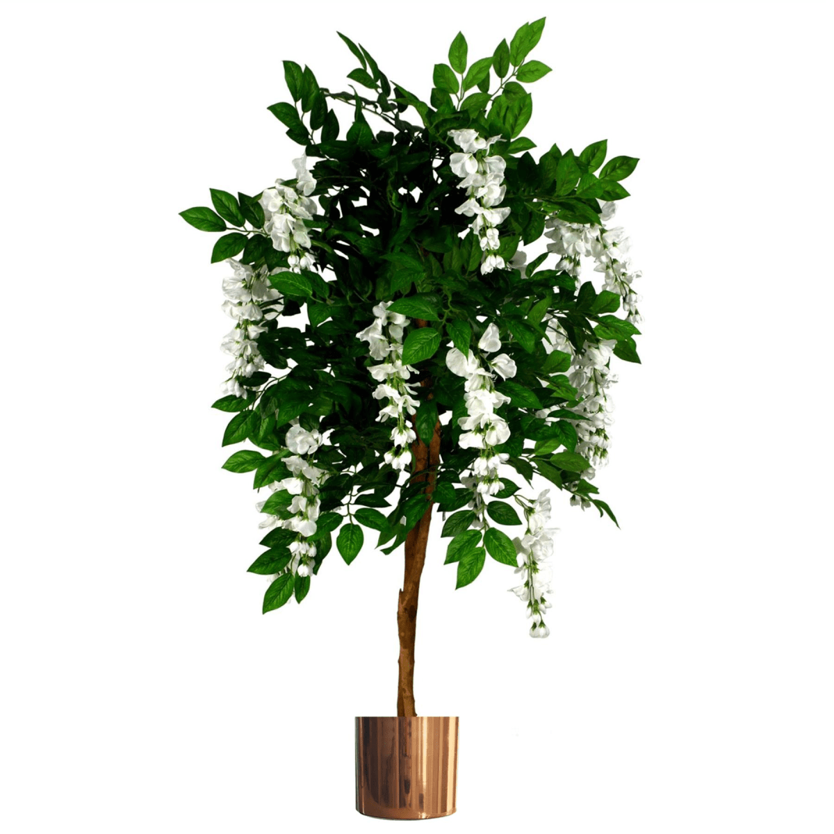 Elegant 130cm White Wisteria Tree with Premium Copper Planter - Luxe Decor! - plants - express.com