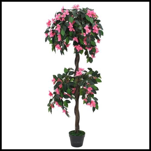 Elegant 155 cm Artificial Rhododendron Plant in Stylish Pot - Green & Pink - plants - express.com
