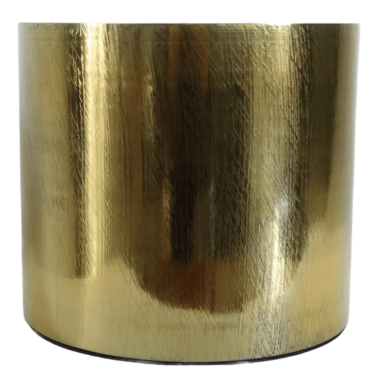 Elegant 18cm Gold Etched Metal Planter - Handmade Rustic Charm - plants - express.com