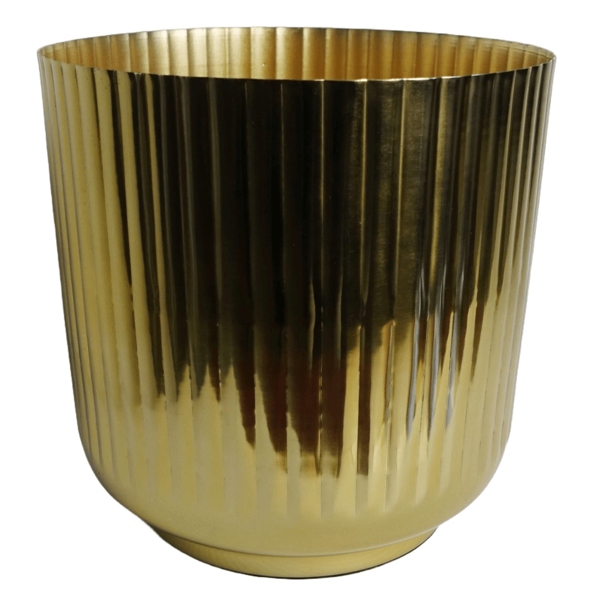 Elegant 20cm Gold Fluted Metal Planter - Handmade & Unique Charm - plants - express.com