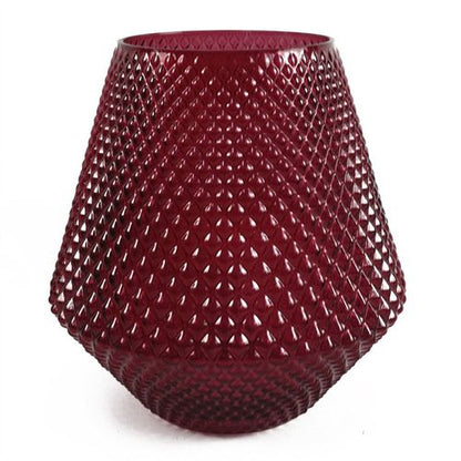 Elegant 23cm Pink Diamond - Embossed Glass Vase - Perfect for Floral Displays! - plants - express.com