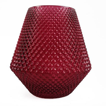 Elegant 23cm Pink Diamond - Embossed Glass Vase - Perfect for Floral Displays! - plants - express.com