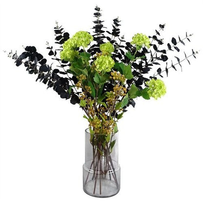 Elegant 26cm Grey Smoke Glass Vase - Ideal for Fresh or Artificial Flowers - plants - express.com