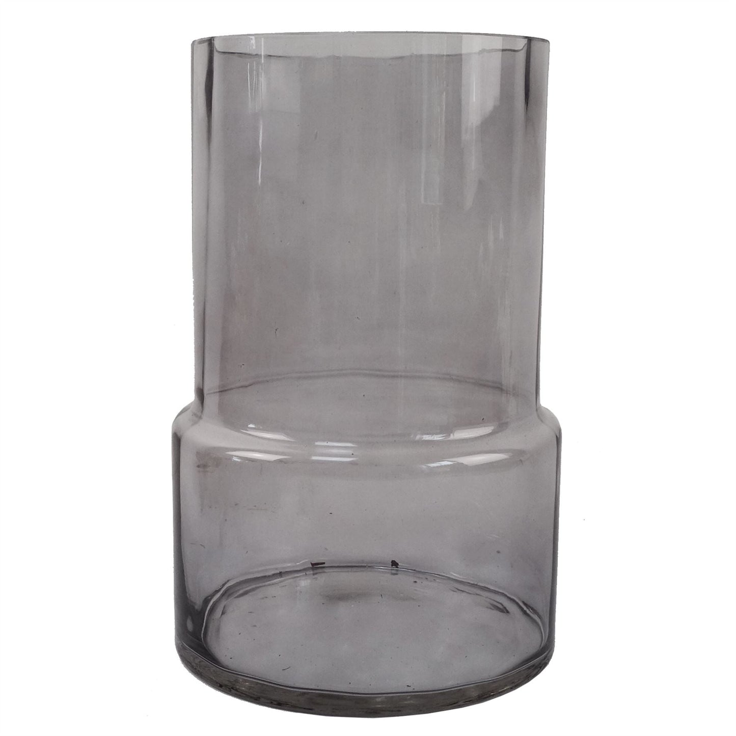 Elegant 26cm Grey Smoke Glass Vase - Ideal for Fresh or Artificial Flowers - plants - express.com