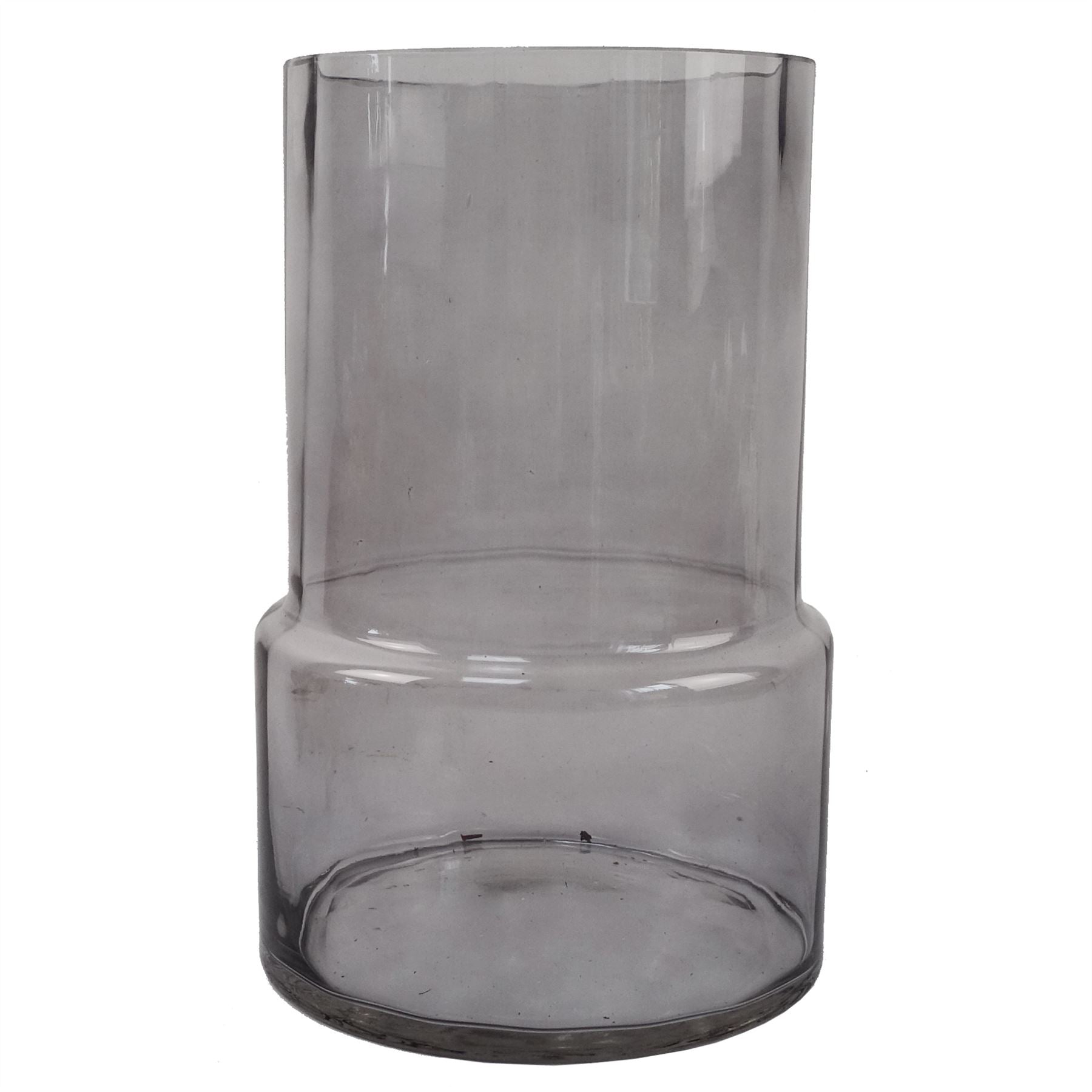 Elegant 26cm Grey Smoke Glass Vase - Ideal for Fresh or Artificial Flowers - plants - express.com