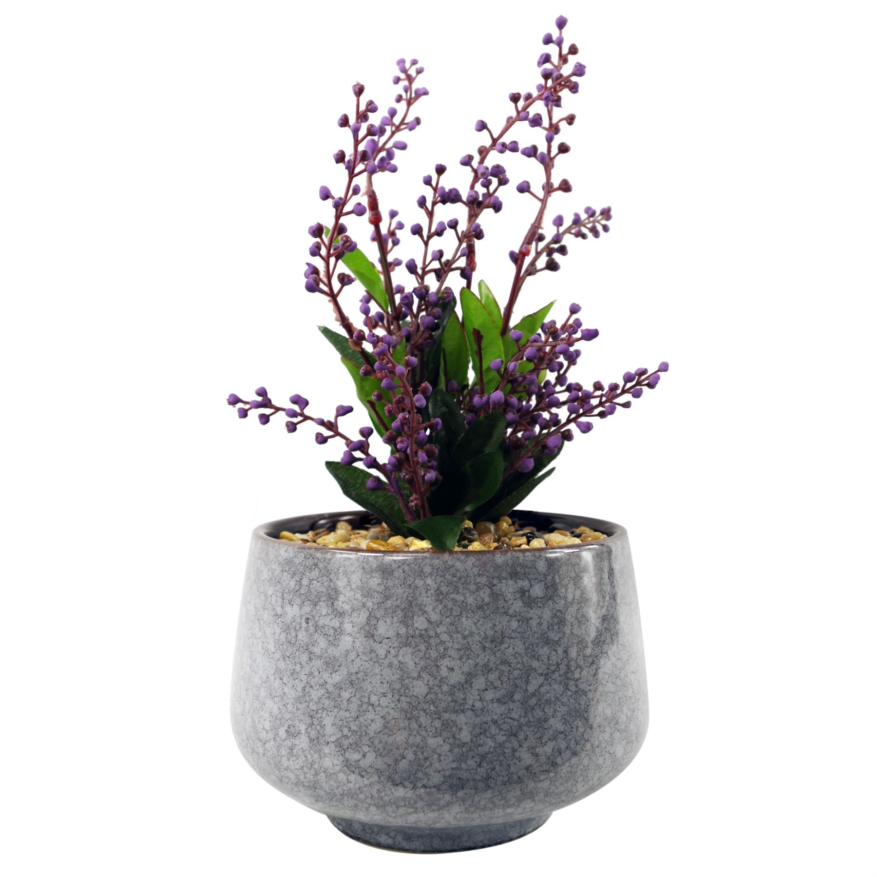 Elegant 28cm Ceramic Blue Planter with Lifelike Purple Vitex Negundo Plant - plants - express.com