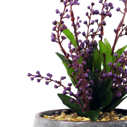Elegant 28cm Ceramic Blue Planter with Lifelike Purple Vitex Negundo Plant - plants - express.com