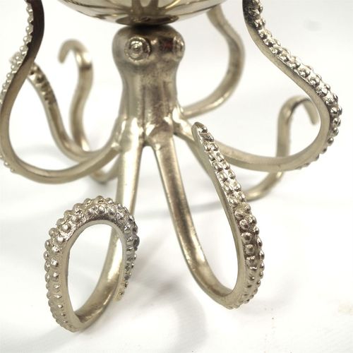 Elegant 28cm Silver Metal Octopus Planter - Unique Handcrafted Home Décor - plants - express.com