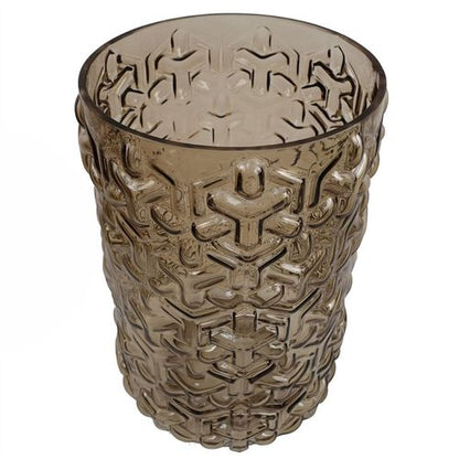 Elegant 29cm Embossed Chestnut Glass Vase - Handcrafted Beauty for Any Bloom - plants - express.com