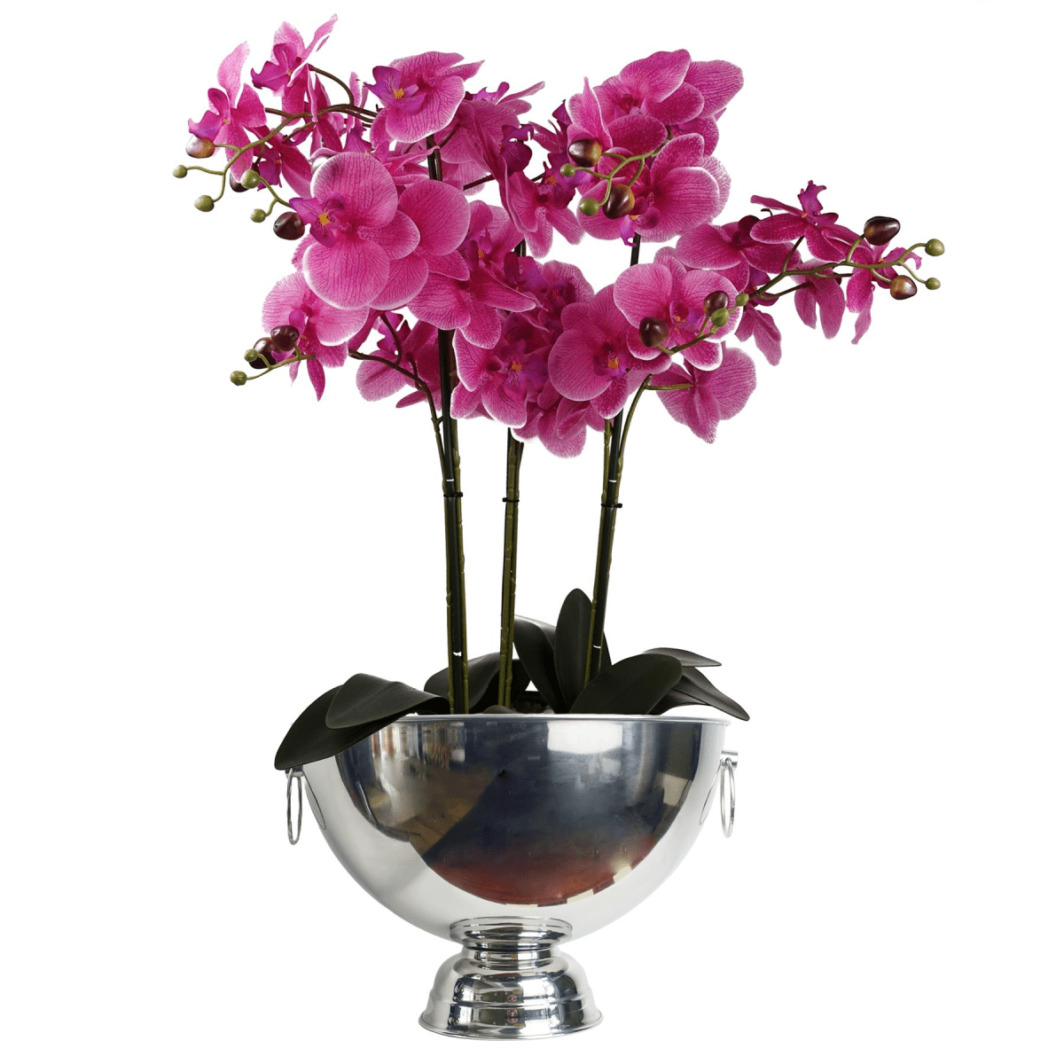 Elegant 29cm XL Silver Metal Champagne Bowl Planter – Unique Floral Display! - plants - express.com