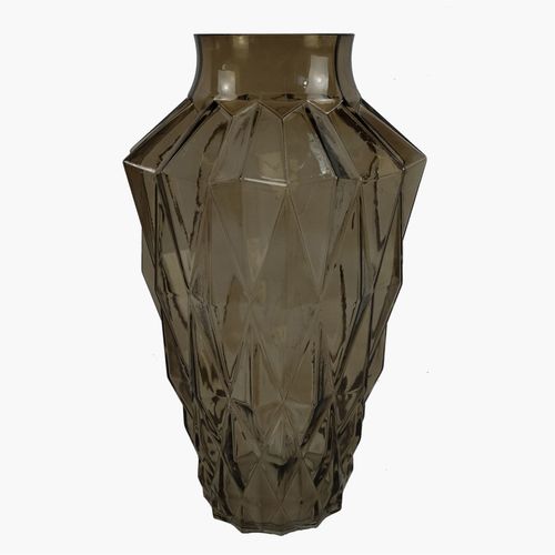 Elegant 30cm Brown Geometric Glass Vase - Perfect for Floral Displays! - plants - express.com