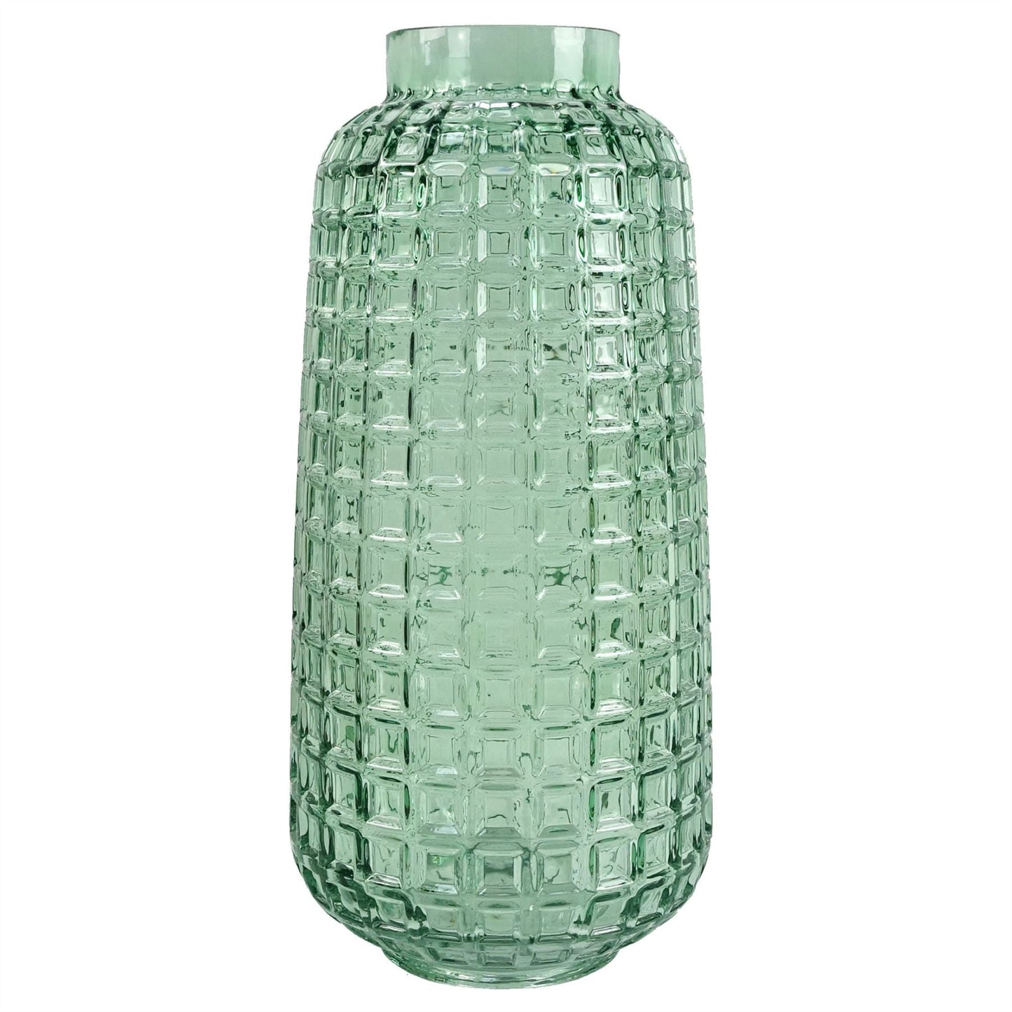Elegant 30cm Green Cube Glass Vase for Stunning Floral Displays - plants - express.com