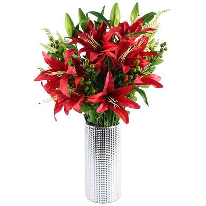 Elegant 30cm Silver Dot Glass Vase - Perfect for Florals & Décor - plants - express.com