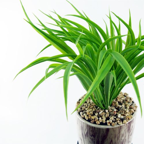Elegant 35cm Faux Grass in Ceramic Planter with Stylish Metal Stand - plants - express.com