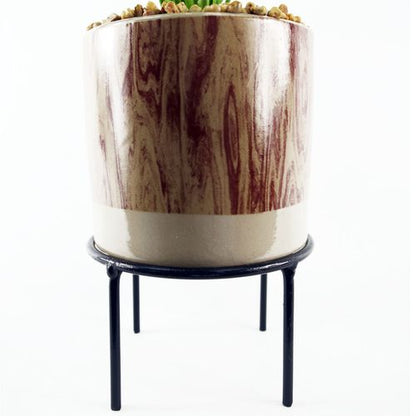 Elegant 35cm Faux Grass in Ceramic Planter with Stylish Metal Stand - plants - express.com