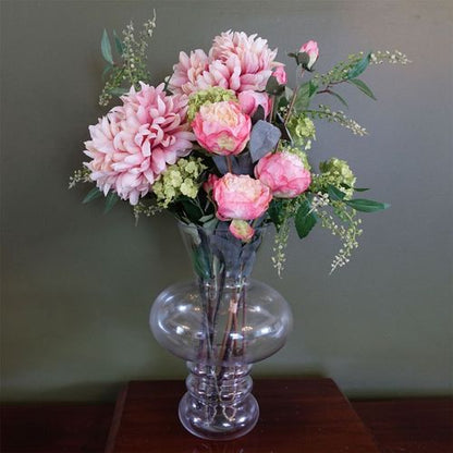 Elegant 35cm Handcrafted Bubble Clear Glass Vase for Stunning Floral Displays - plants - express.com