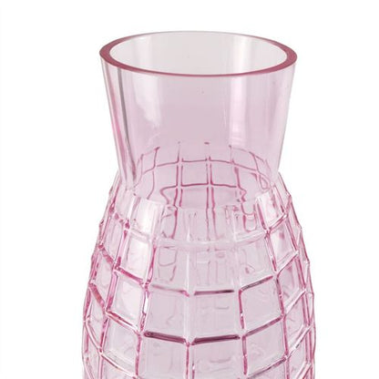 Elegant 49cm Tall Pink Square Glass Vase - Perfect for Any Floral Arrangement! - plants - express.com