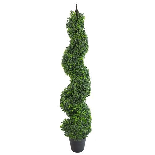 Elegant 4ft Artificial Boxwood Spiral Topiary Tree for Indoor/Outdoor Décor - plants - express.com