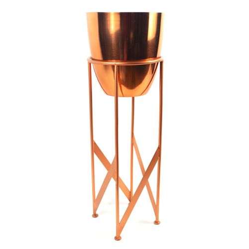 Elegant 55cm Copper Planter with Chic Stand - Perfect for Indoor Greenery! - plants - express.com