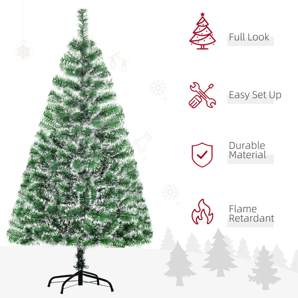Elegant 5ft Artificial Christmas Tree with Metal Stand - Perfect Holiday Décor! - plants - express.com