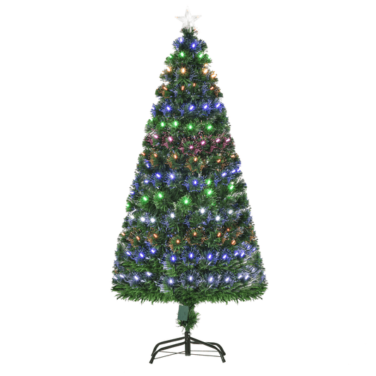 Elegant 5FT Pre - Lit Christmas Tree with Colorful LED Lights & Star Topper - plants - express.com